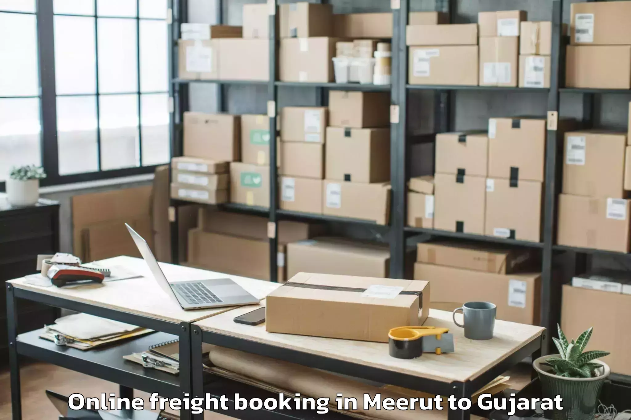 Get Meerut to Una Gir Somnath Online Freight Booking